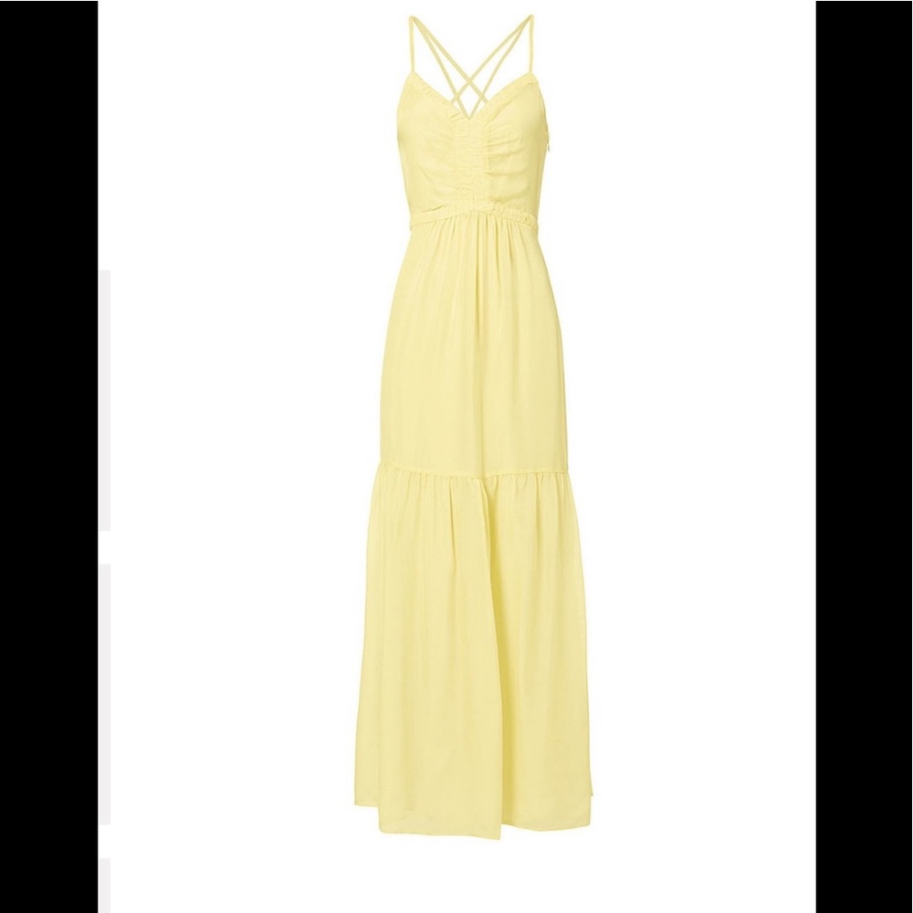 INTERMIX - CHELSEA YELLOW CHIFFON MAXI DRESS NEW WITH TAGS